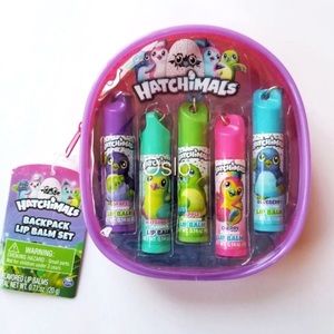 Hatchimals 5 lip balms backpack set
